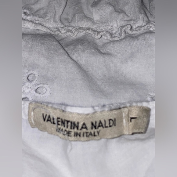 Valentina Naldi Eyelet Lace Peasant Blouse Feminine Women L Dainty Flowy Boho - Picture 3 of 5